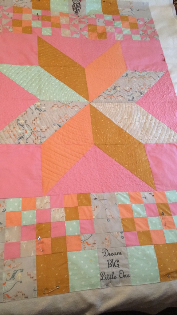 Baby Crib Quilt With Star Block